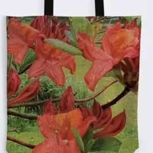 My Original Design Floral Tote Bag with Red Flowers